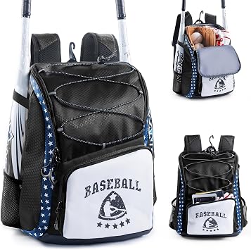 Baseball Bag for Youth & Adult with 4 Bat Sleeves, Softball Bat Bag for Boy