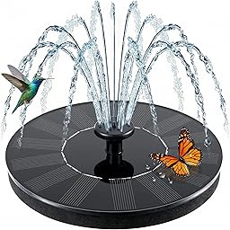 Solar Springbrunnen, 2026 Upgrade Solar Teichpumpe Wasserpumpe - Arbeiten an Trüben Tagen, Solar Schwimmender Fontäne Pumpe mit 6 Düsen für Garten,Vogel-Bad,Fisch(16cm)
