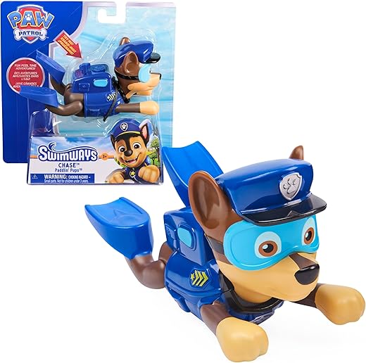 SwimWays Paw Patrol Paddlin’ Pups Pool Toys & Outdoor Games, Bath Toys & Pool Party Supplies for Kids Aged 4 & Up, No Batteries Required, Chase
