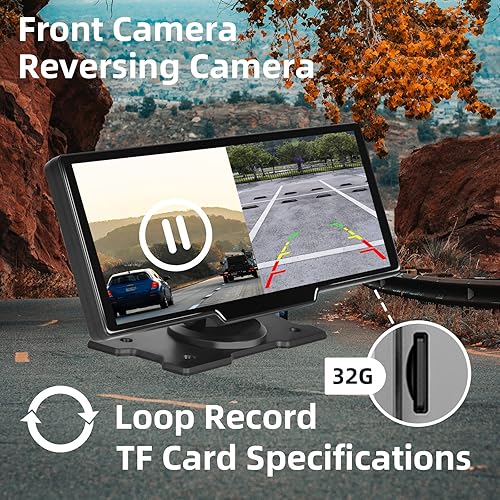 Miniatura 3 de Estéreo inalámbrico Carplay para automóvil con cámara de tablero de 2.5 K, pantalla táctil HD de 9.3 pulgadas, receptor estéreo portátil para