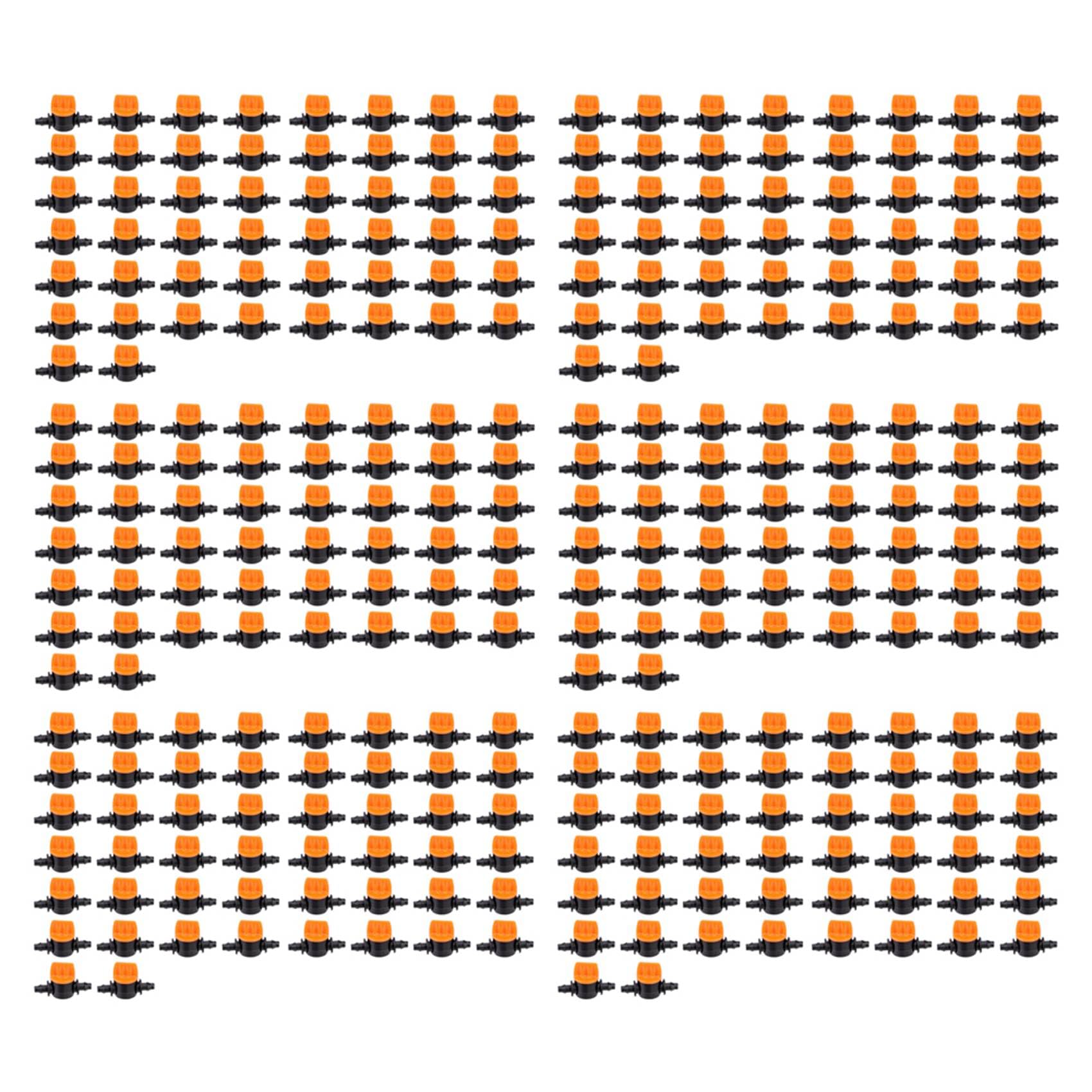 Jnchdghwa Orange 300Pcs 1/4Inch Pipe Mini Valve 4/7Mm Hose Controller Barbed Adapter Agriculture Drip Irrigation Watering System Fitting