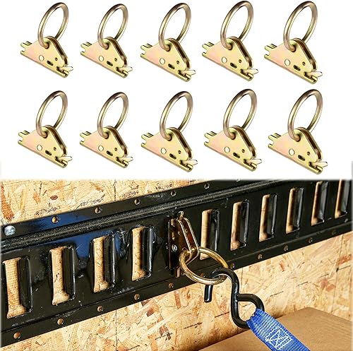 Anclajes de amarre de anillo O de acero E-Track 10 unidades compatibles con cargas de carga en camas planas, remolques, furgonetas, camionetas y