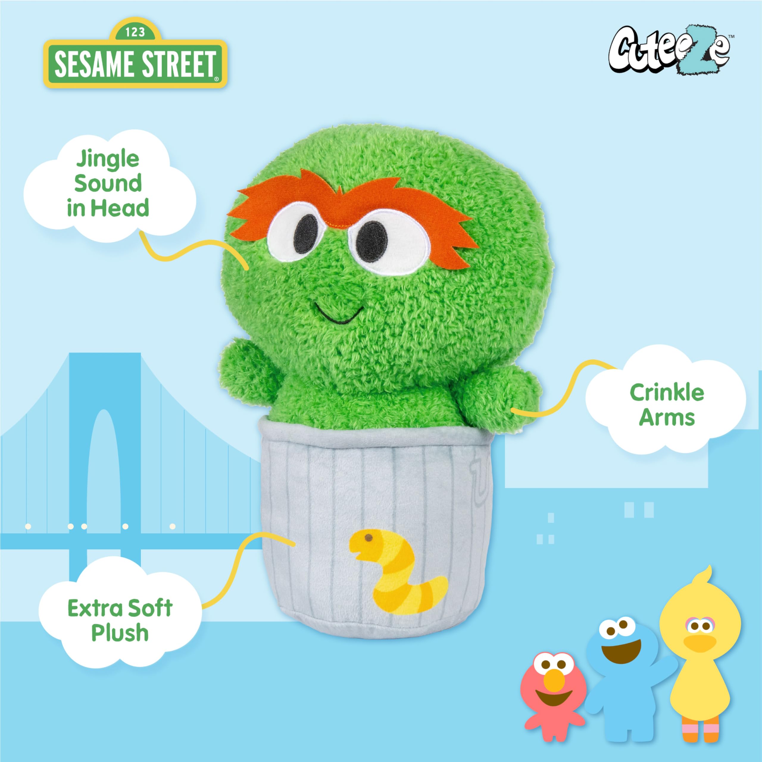 Amazon.com: Kids Preferred Sesame Street Oscar The Grouch Cuteeze