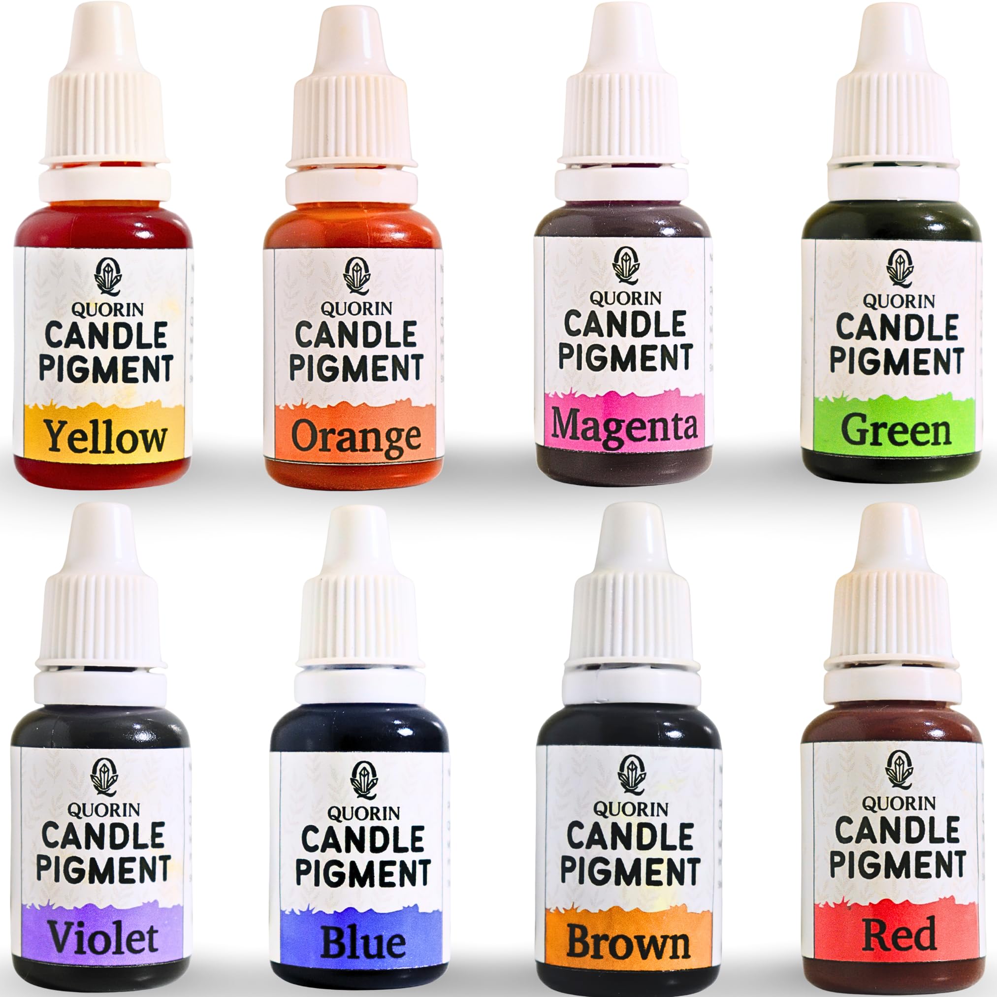 QUORIN Candle Colour Set – 8 (15ml Each) Liquid Wax Pigments | Vibrant Colours for Soy & Paraffin Wax, Perfect for DIY Candle Craft and Gift Making