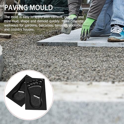 Miniatura 3 de ERINGOGO Molde de pavimentación de piedra escalonada, losas de pies 3D, moldes de cemento de hormigón reutilizables, decoración de estatua de