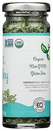 Miniatura 4 de Green Garden Perejil orgánico liofilizado  Perejil liofilizado fresco, perejil orgánico, perejil fresco seco, hojuelas de perejil, sin gluten, USDA