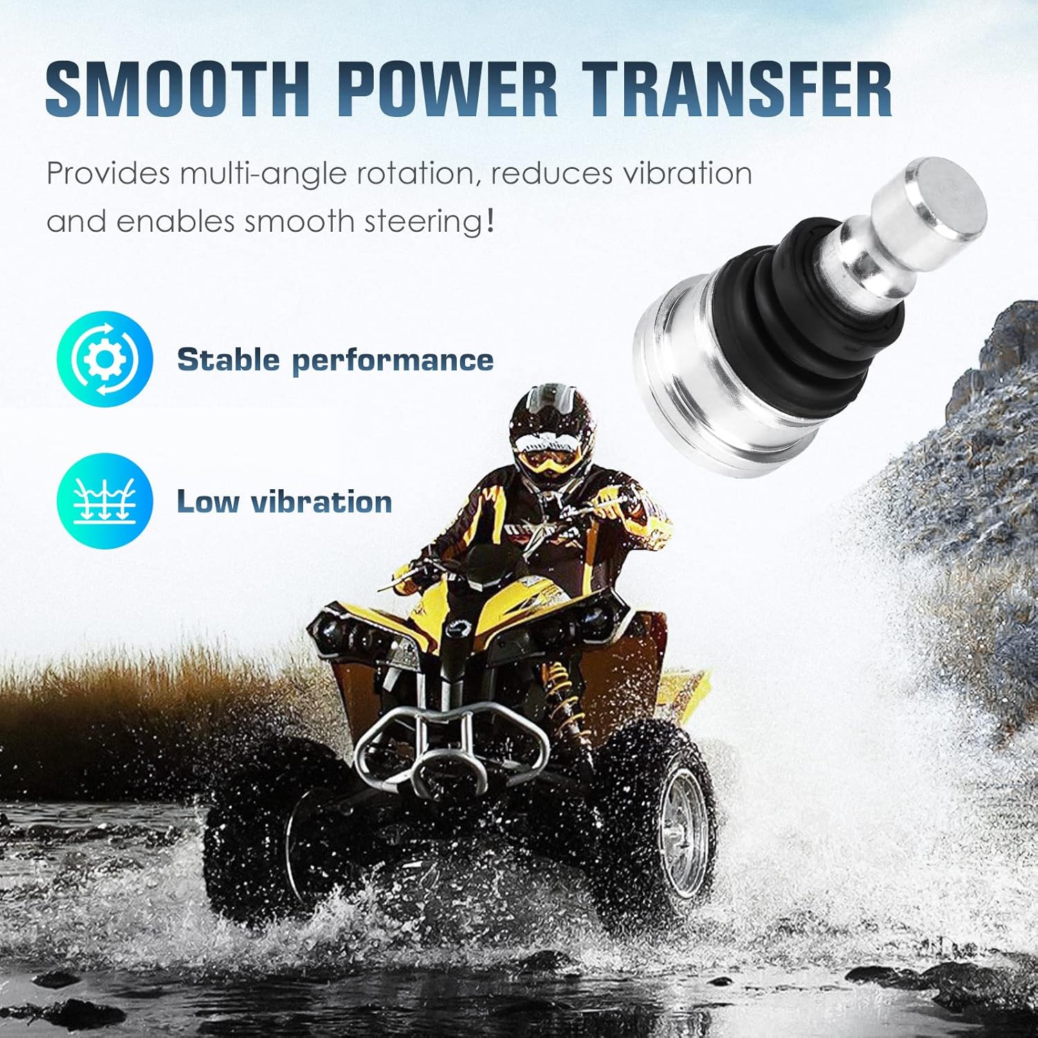 Youxmoto Upper/Lower Ball Joints for Polaris General 4 1000 2016-2022; Polaris Ranger 500/570/ 700/800/ 900 xp 1000 2009-2019; RZR Scrambler Sportsman 850, 7082507, 53-50041, WE350041