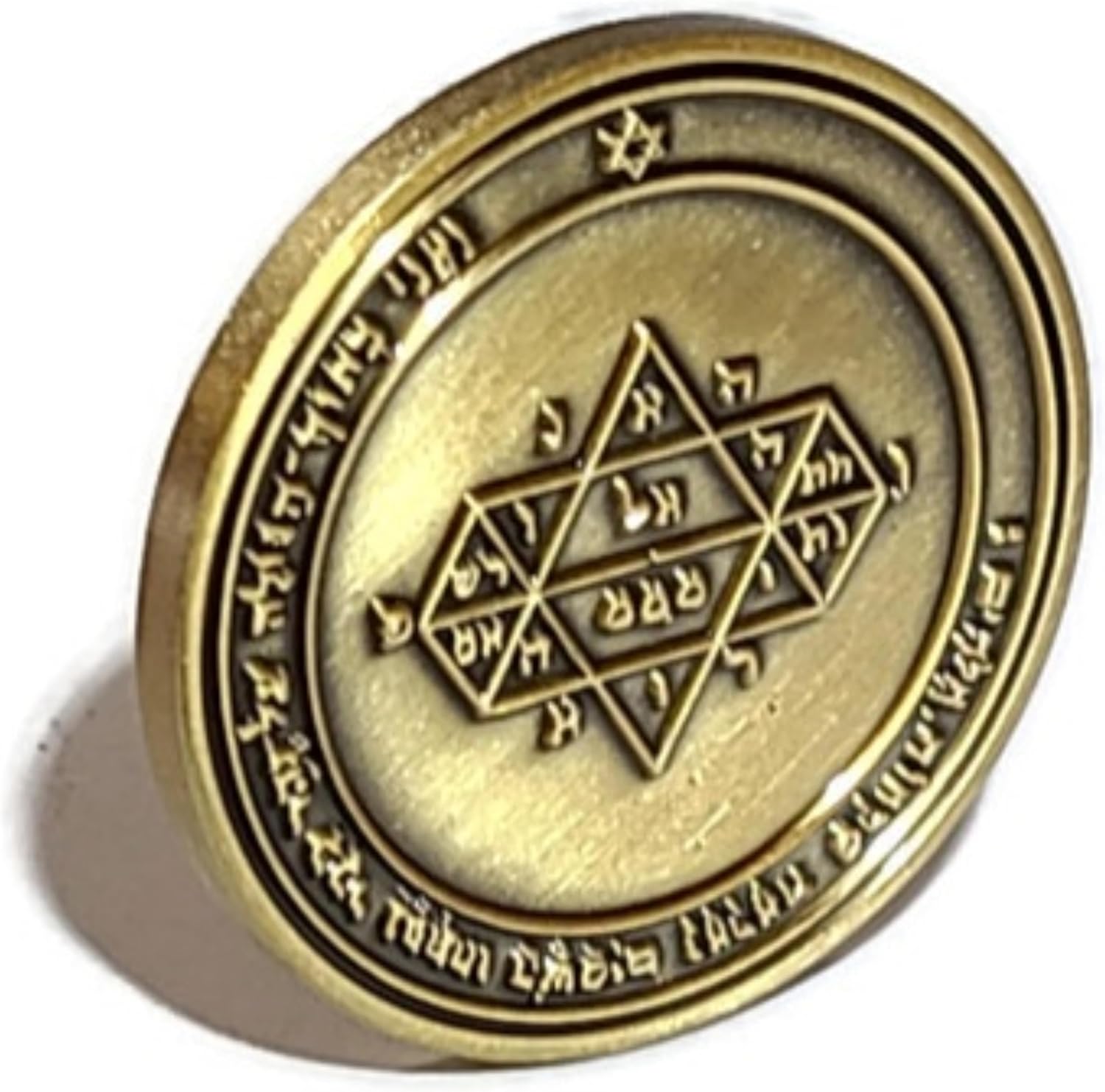 7 Pentacles of Jupiter Coin Set – King Solomon Seals with 72 Names of God – Complete Kabbalah Talisman Collection for Wealth, Success and Protection – Brass Medallions