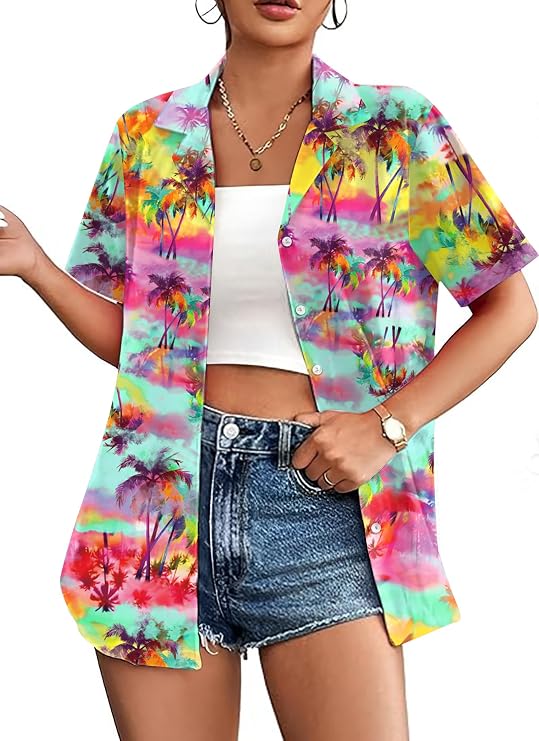 QAUN Hawaiian Beach Shirt