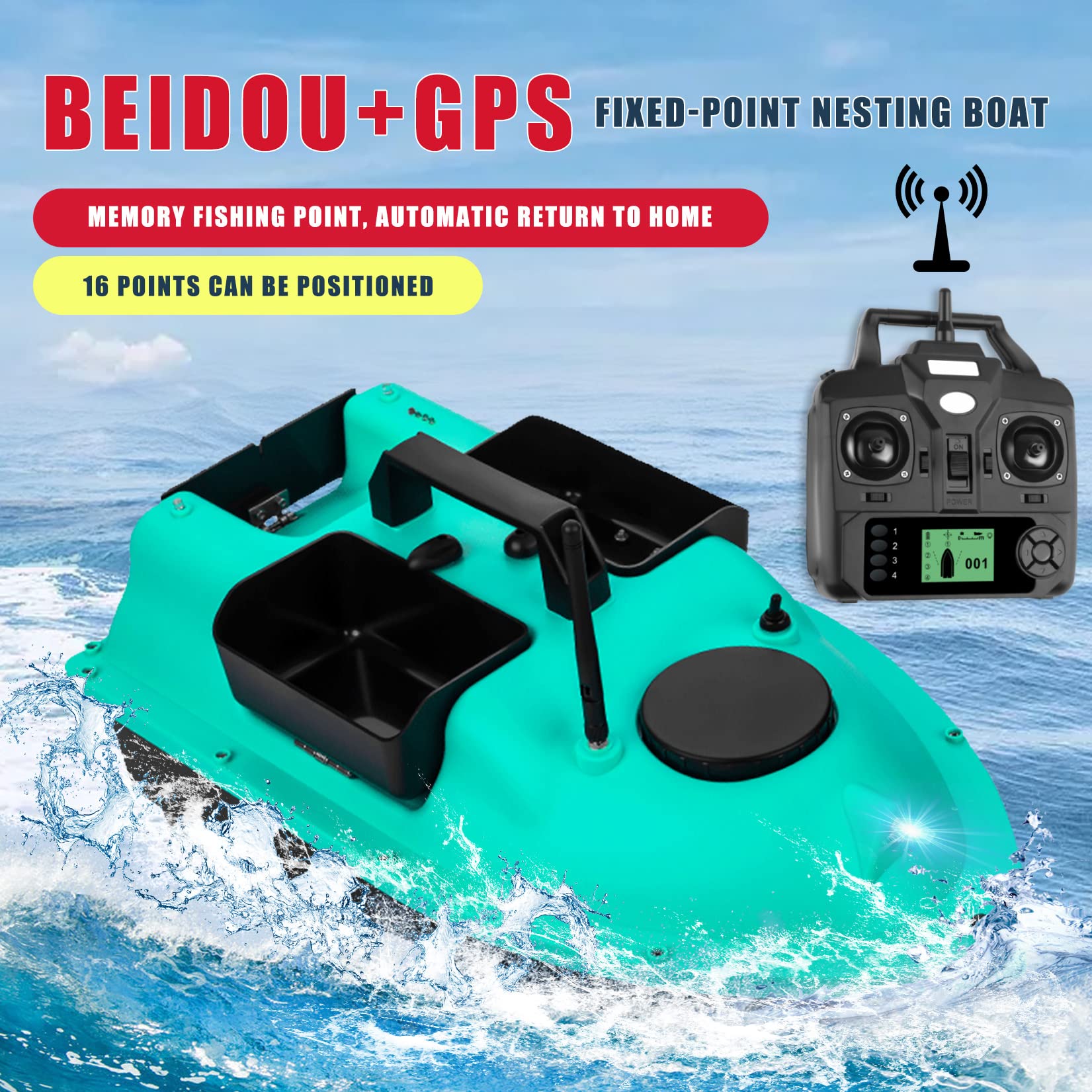 DINGYU Barco De Pesca RC Con GPS Y Retorno Automático – Doble Motor, Autonomía 5200mAh, Alcance 500m, Carga 2kg