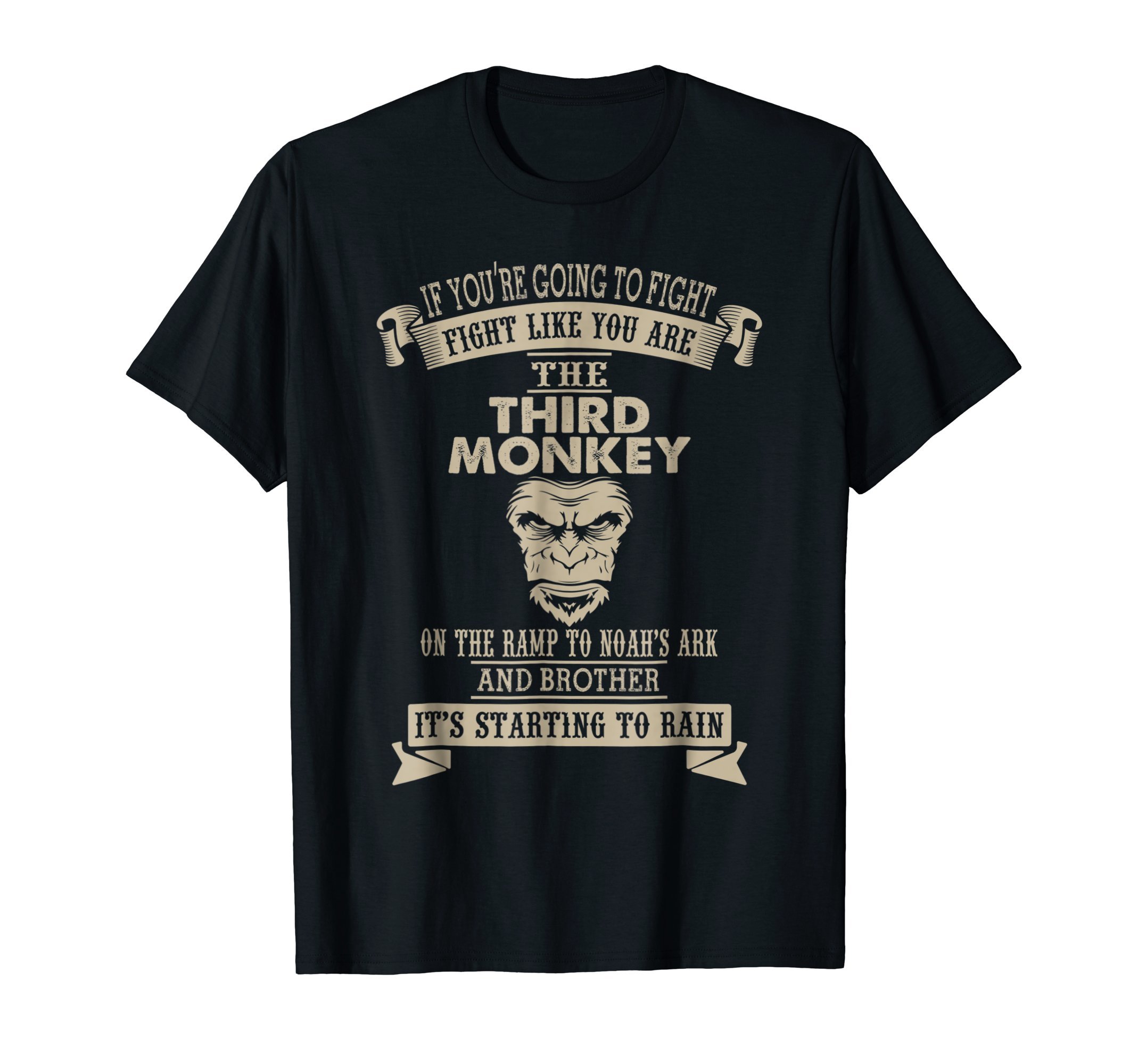 Fight Like The Third Monkey Funny Monkey Tee T-ShirtOEKO-TEX STANDARD 100