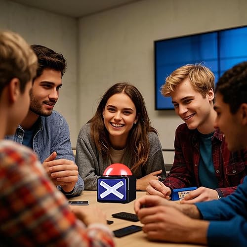 Miniatura 8 de MyMealivos Botón de alarma zumbador XL con sonido y luz Trivia Quiz Game (1x)