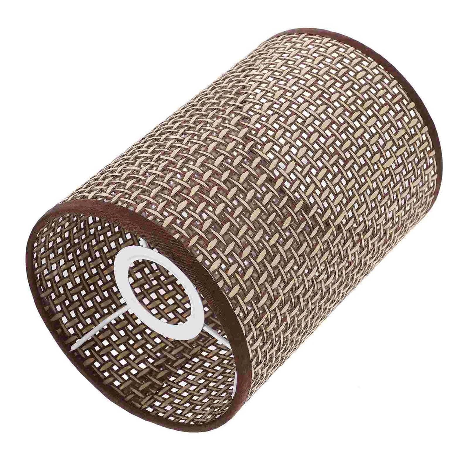 HKYBCF Lamp Shade Lamp Shade Woven Table Shades Rattan for Lamps Chandelier Desk Metal Holder Drum Lampshades Floor Long for Bedroom