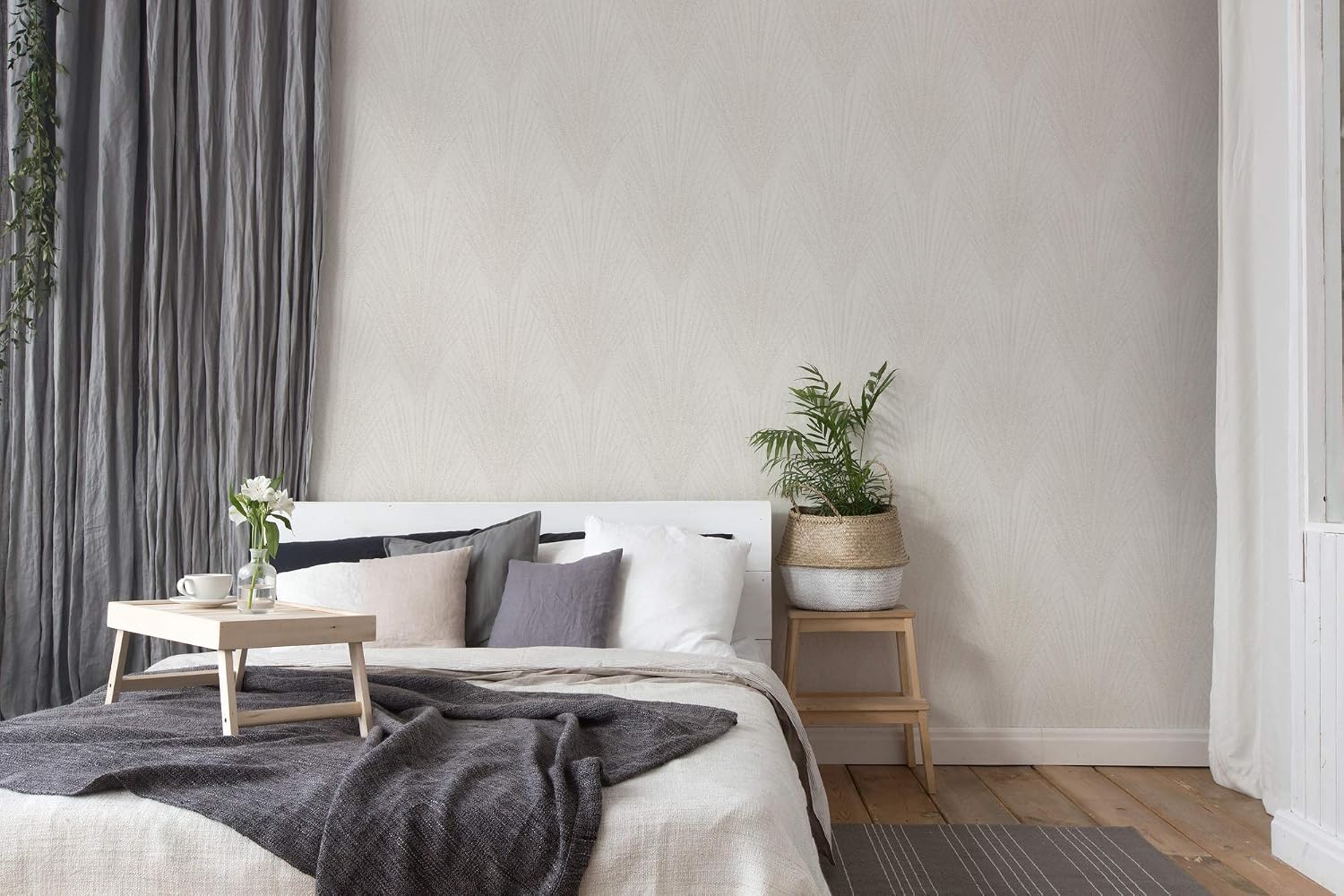 A.S Creation Advantage Keina Taupe Fronds Wallpaper, 20.9-in by 33-ft
