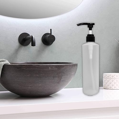 Miniatura 6 de Earth's Essentials Paquete de dos botellas recargables de plástico HDPE de 16 onzas con embudo patentado de rosca, ideal para dispensar lociones,