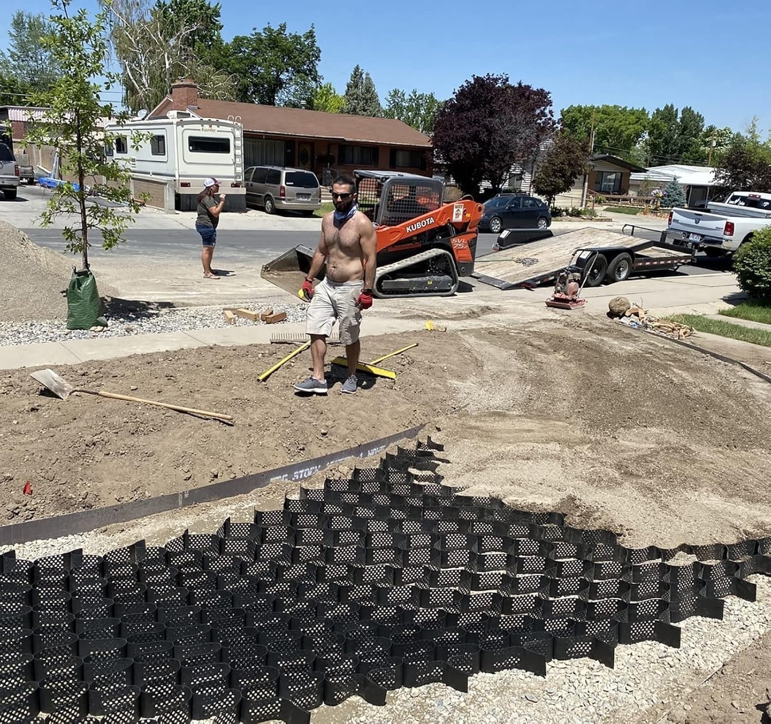 Grille de stabilisation des sols de 2 pouces pour allées en gravier