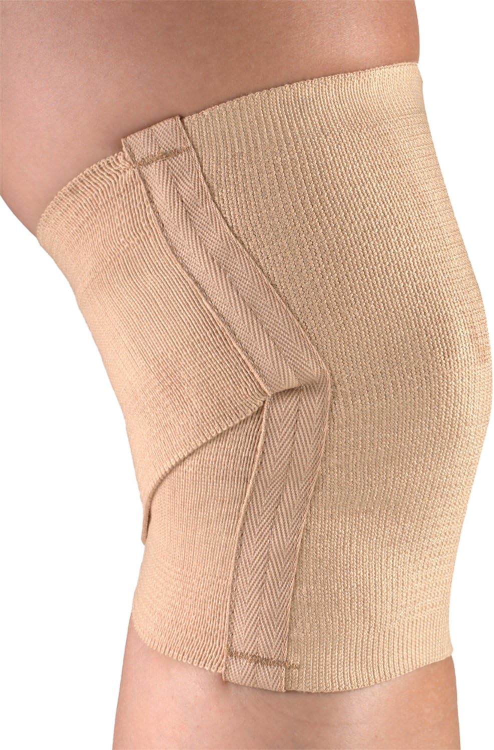 CHAMPION Knee Support Criss-Cross Style Knit Elastic, Beige, Medium