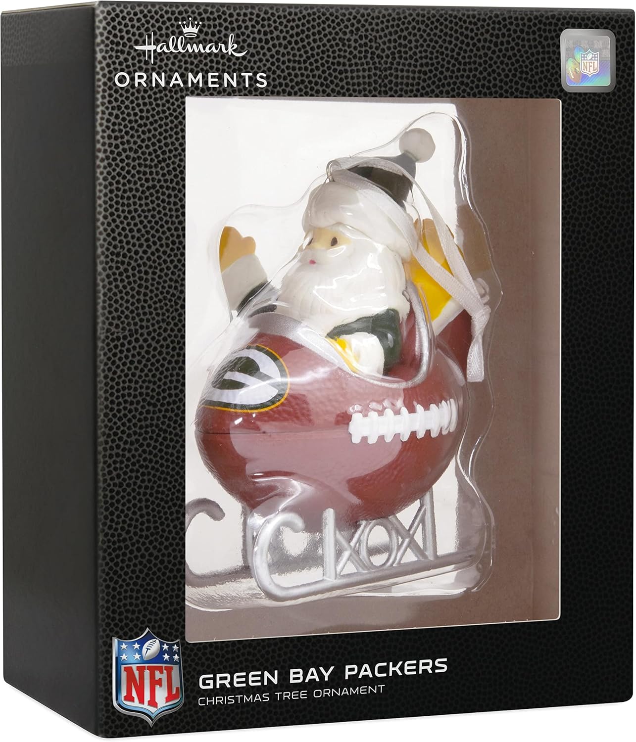 Hallmark Green Bay Packers Santa Football Sled Christmas Ornament, NFL Tree Decoration and Sports Fan Gift : Everything Else