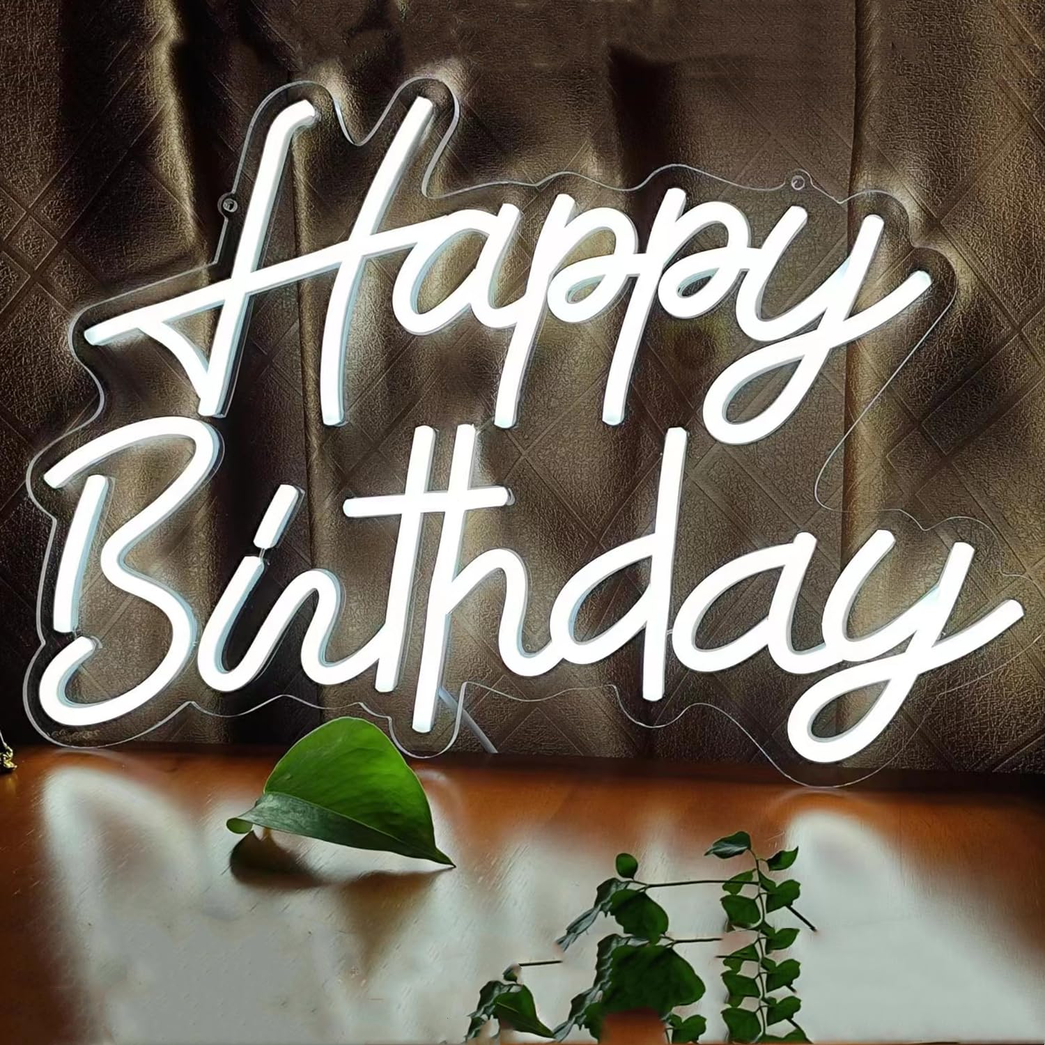 ネオンサイン Happy Brithday LEDネオン看板 ウォームホワイト Amazon.co.jp: 調光可能 Happy Birthdayなネオンサイン ウォーム