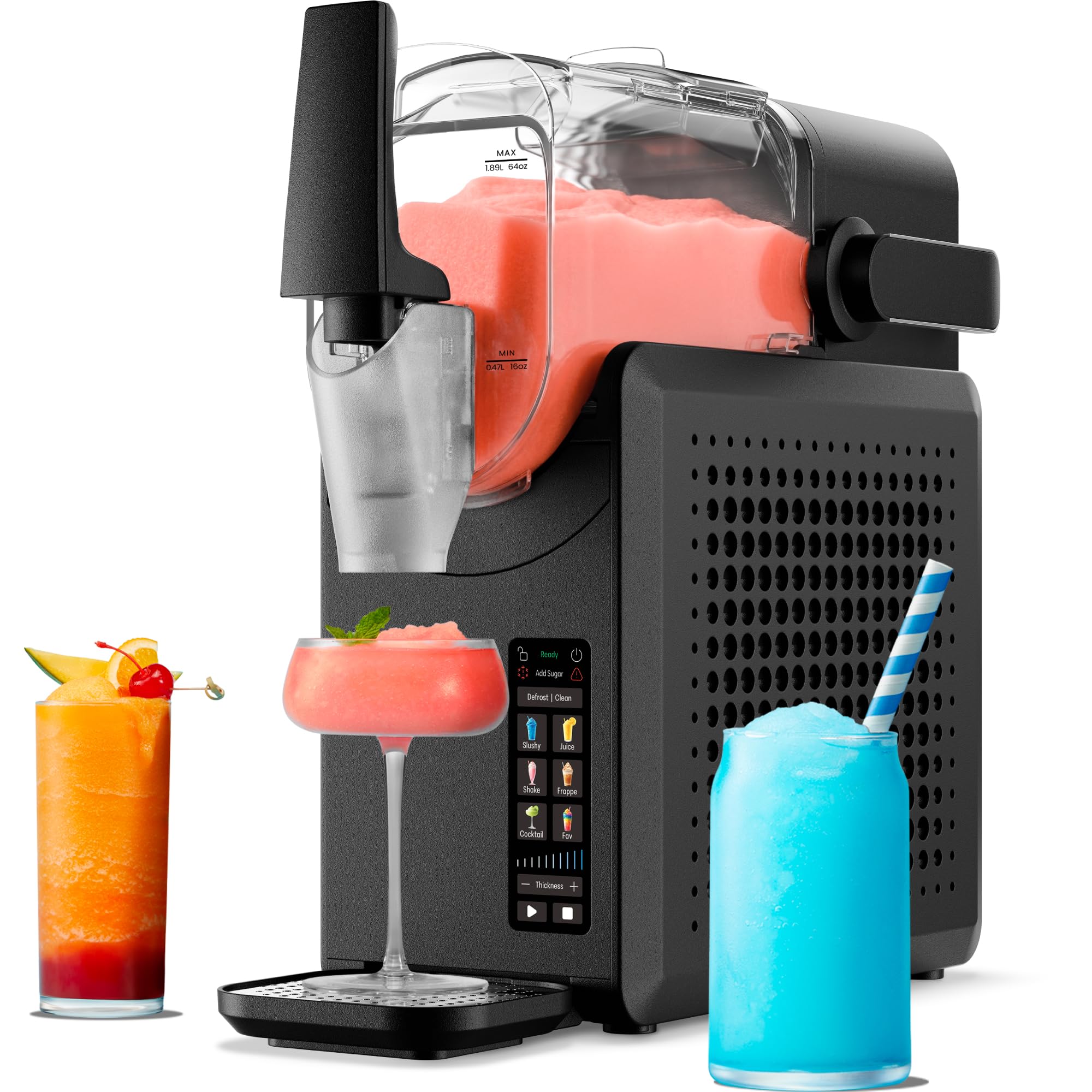Iceman by Chefman Slush-Ease MAX 90oz Slushie Machine, 64oz Liquid Capacity Frozen Drink Maker & Slushy Machine with 5 Presets and LED Display, Perfect for Frozen Margaritas, Frappes, Smoothies
