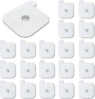 TENS Unit Replacement Pads,Reusable Self-Adhesive Replacement Electrode, Compatible with Belifu TechCare EMS Muscle Stimulator Machine Standard 3.5mm Snap-on Connector,20 pcs 2" X 2"