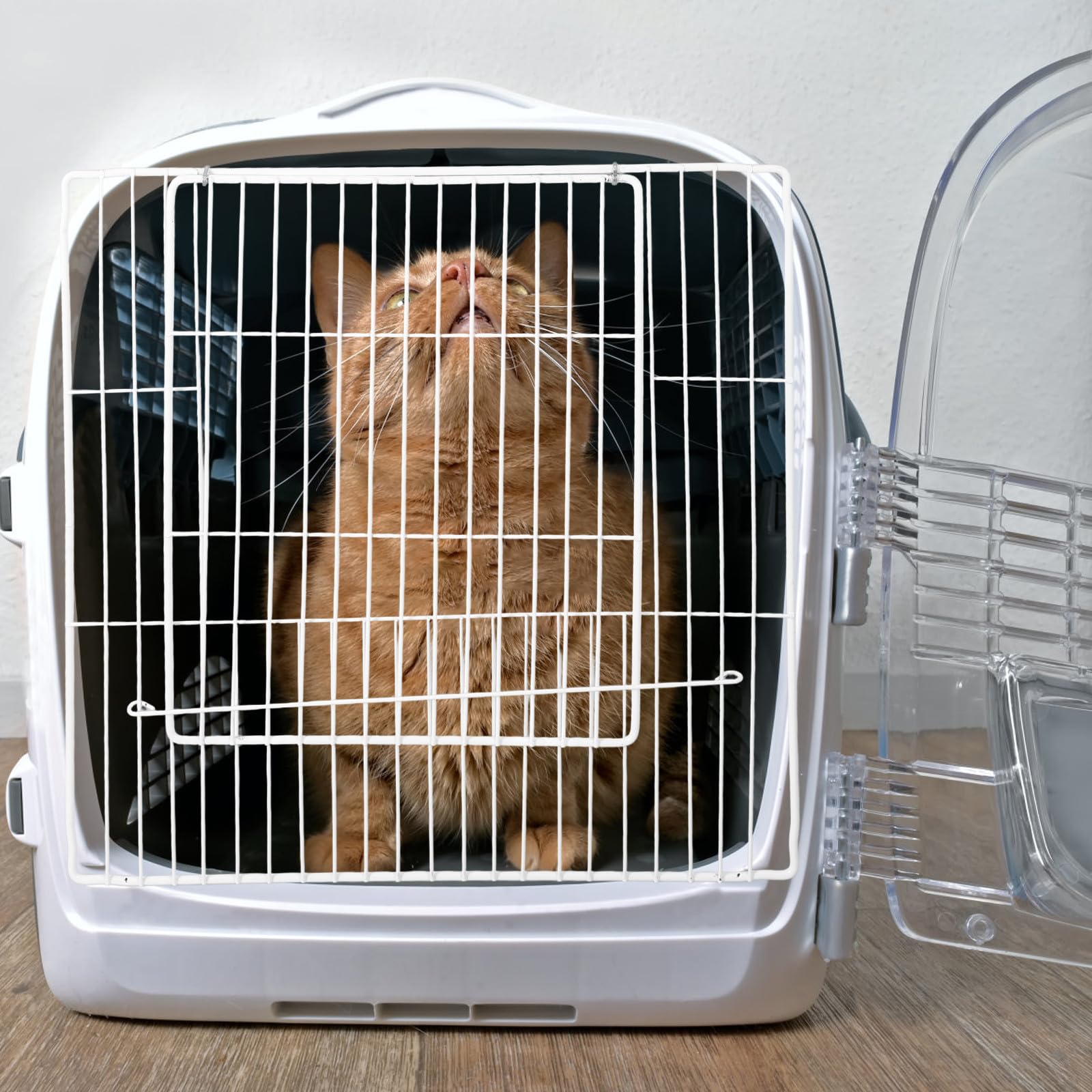 BETOOKY Selbstgemacht Eisendraht Haustiertür mit Bruch und Verschleißfestem Gitterstabmattenzaun für Hunde und Katzen Eleganter Weißer Schutz für Hundezäune und Gehege