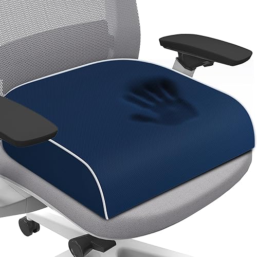 Miniatura 11 de Cojín de asiento para aliviar el dolor de coxis, cojín para silla de oficina, cojín de espuma viscoelástica grande con funda antideslizante para un