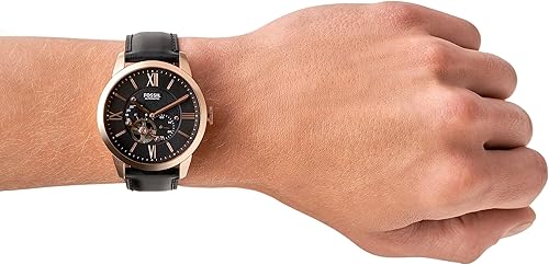 Miniatura 4 de Fossil Men's Townsman Automatic Stainless Steel and Leather Two-Hand Skeleton Watch