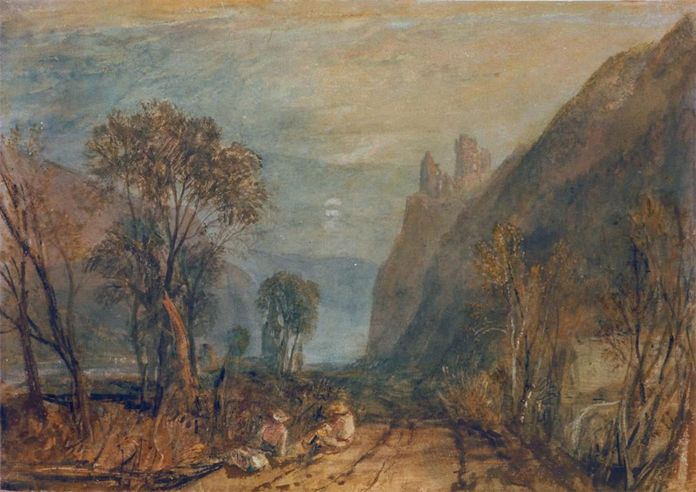 SERENDIPITP Vintage Picture Print on Canvas Wall Art Poster a View on the Rhine the Bautsburg by Mallord William Turner Artwork Print Poster for Wall Decor 60x90cm