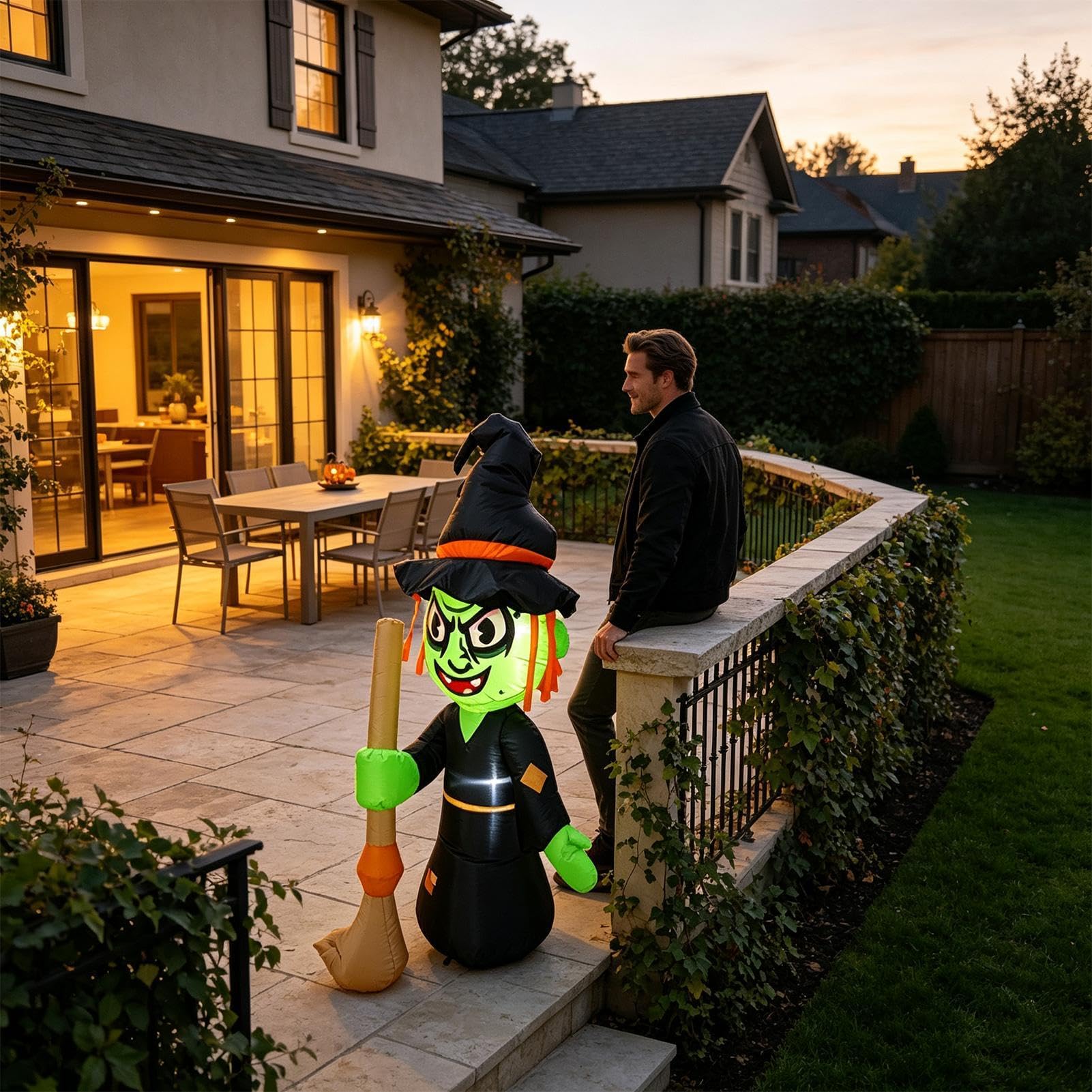 Halloween dekoracja na podwórko, zintegrowane diody LED, figurka z horroru