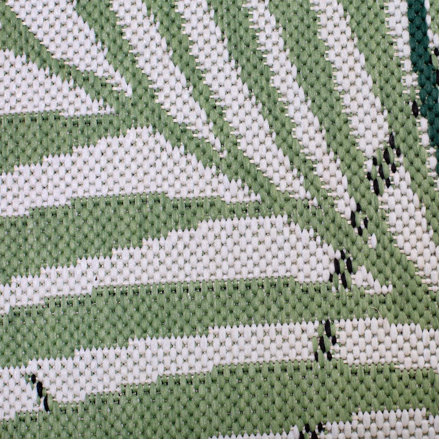 DomDeco In- & Outdoor Teppich Rund Dave, aus wetterfester, robuster Kunstfaser in klassischen & modernen Styles, für Terrasse/Balkon oder auch für Innen, Grün in Ø160cm