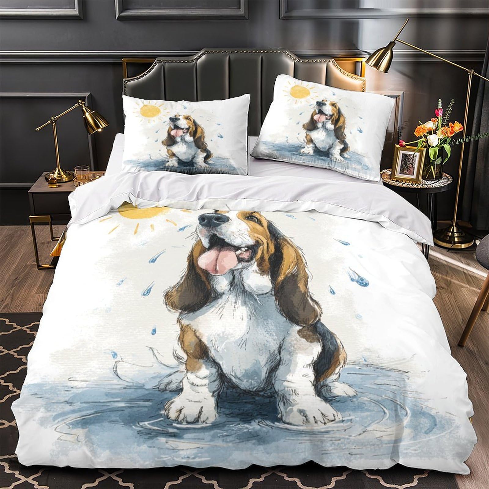 Housse de Couette Baseball Imprimé 3D Parure de Lit Microfibre Douce King Garçon