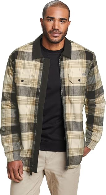 Eddie Bauer Mens Eddie Bauer Faux Shearling Lined Shirt Jacket