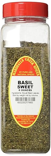 Marshall's Creek Spices - Condimentos extra grandes, albahaca dulce, 6 onzas