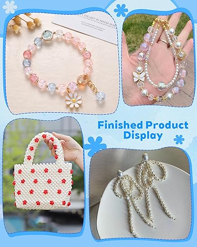 Miniatura 6 de FIVEIZERO Juego de 21 Agujas para Cuentas, 6 Tamaños de Agujas para Cuentas de Semillas de Ojo Grande, Juego de Agujas para Cuentas Plegables