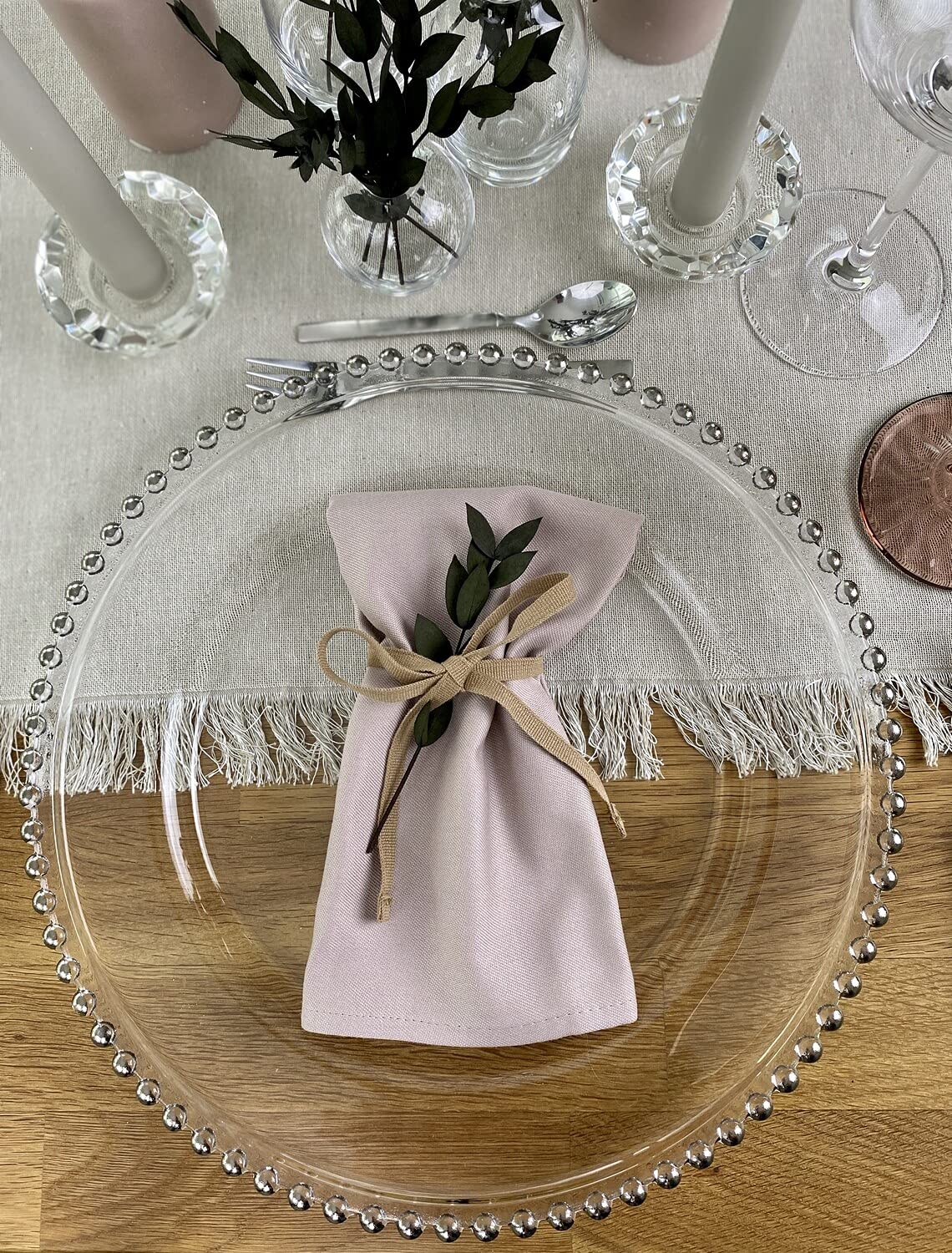 Set 6 Sottopiatti Trasparenti Ø33cm Con Bordo Rigato - Decorativi Per Tavola - Foto 9