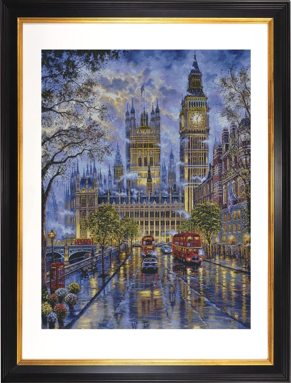 HEEIUK Cross Stitch Kits for Adults LondonStreet,11CT Printed Cross