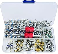 Aracey 112pcs Schrader Valve Cores Kit for R12 R134a A/C Repair - Car Home Refrigeration with Dual Tools