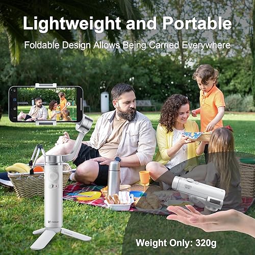 Miniatura 3 de Cardán de 3 ejes para iPhone15 14 13 Pro Max XS X XR Samsung s23 s22 Ultra Android, cardán plegable de mano con seguimiento de cara/objetos,