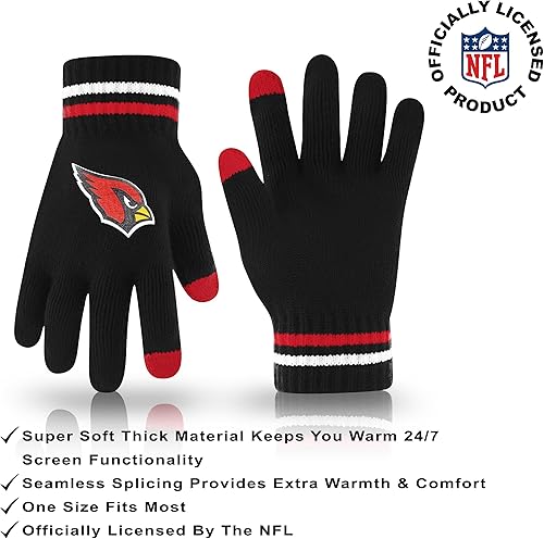 Miniatura 3 de Ultra Game Adults Unisex NFL Official Super Soft Winter Beanie Knit Hat With Extra Warm Touch Screen Gloves