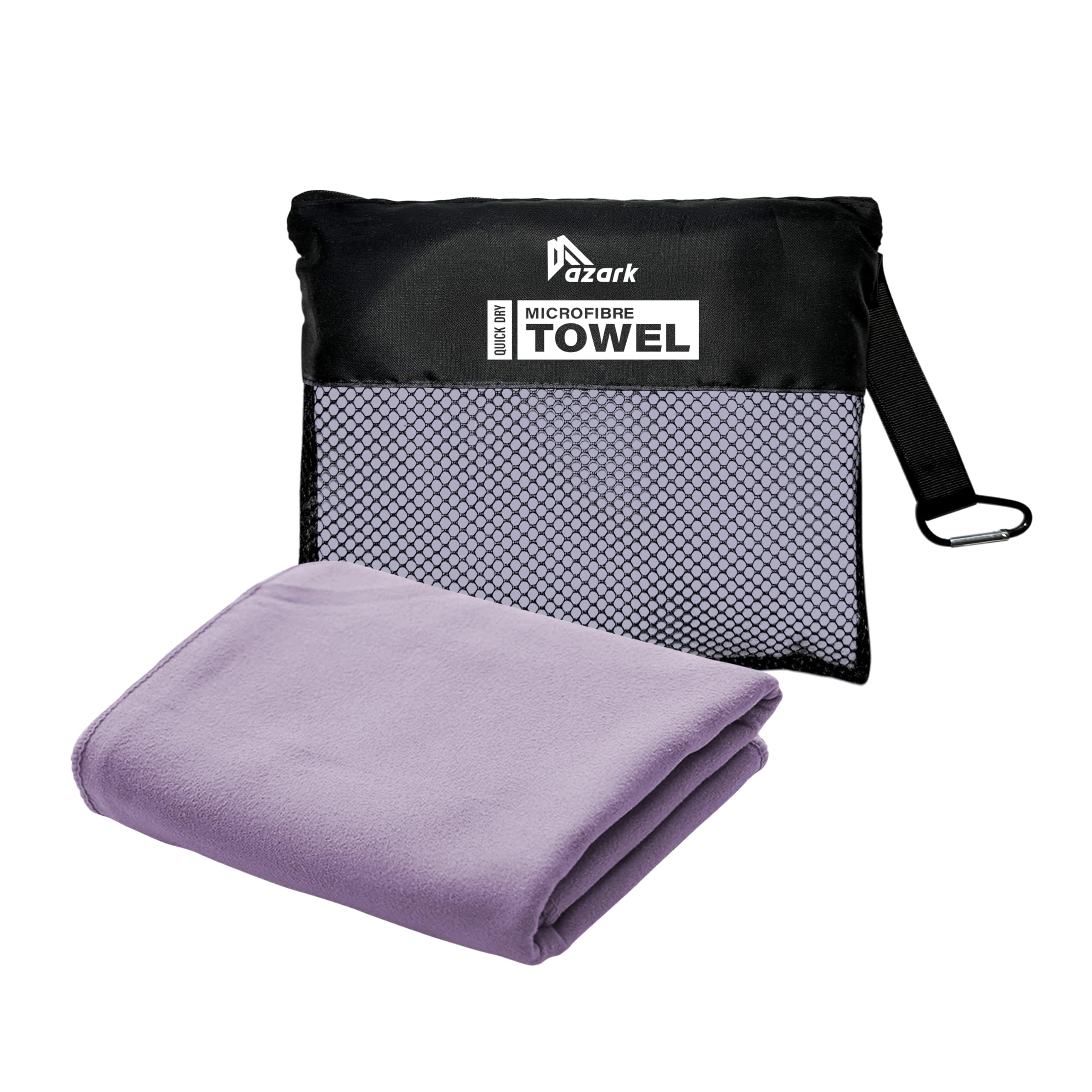 azark Microfibre Towel – Quick Dry, Lightweight & Super Absorbent – Gym, Travel, Yoga, Camping & Beach – Soft & Durable – Multiple Sizes (Purple, XX Large)