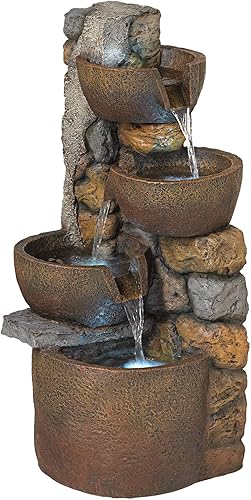 Vista 15 de Casada decorativa con tres contenedores 41 1/2 pulgadas Cuenco en cascada de cuatro