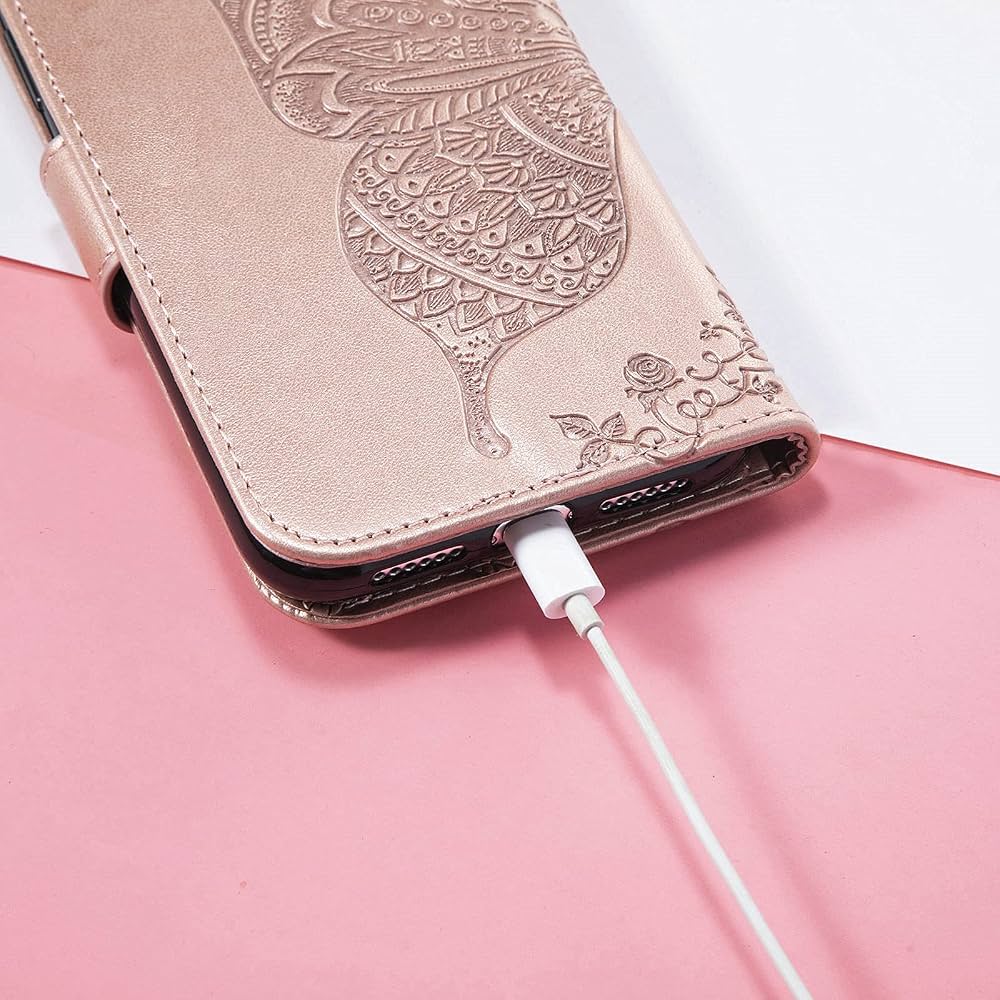Custodia A Portafoglio TEYYOS In Pelle Per Xiaomi Poco X5 / Redmi Note 12 5G, Con Slot E Supporto, Oro Rosa - 2