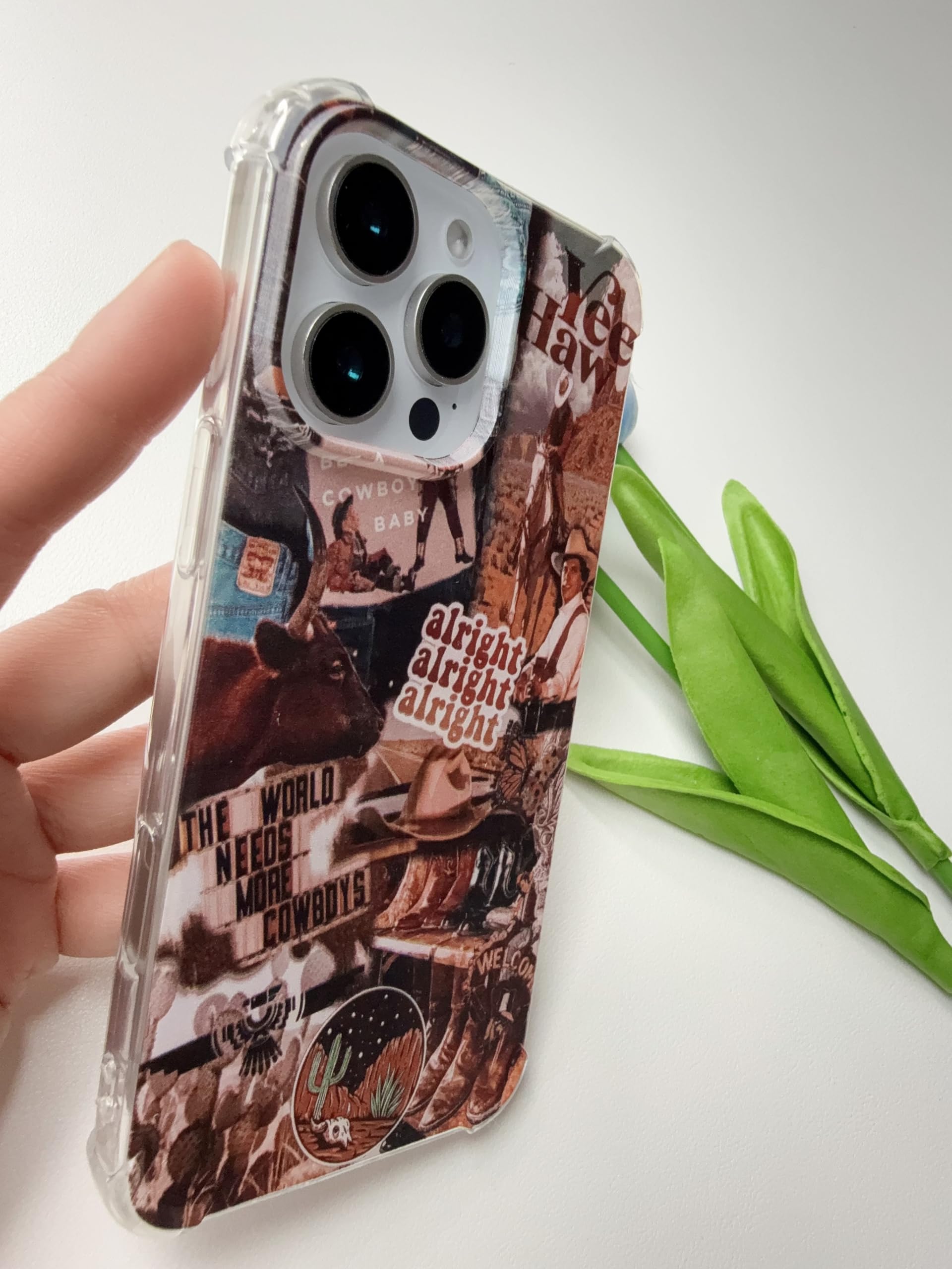 Custodia IPhone 16 Pro Stile Boho Western Cowboy - Cover Antiurto In TPU Con Airbag