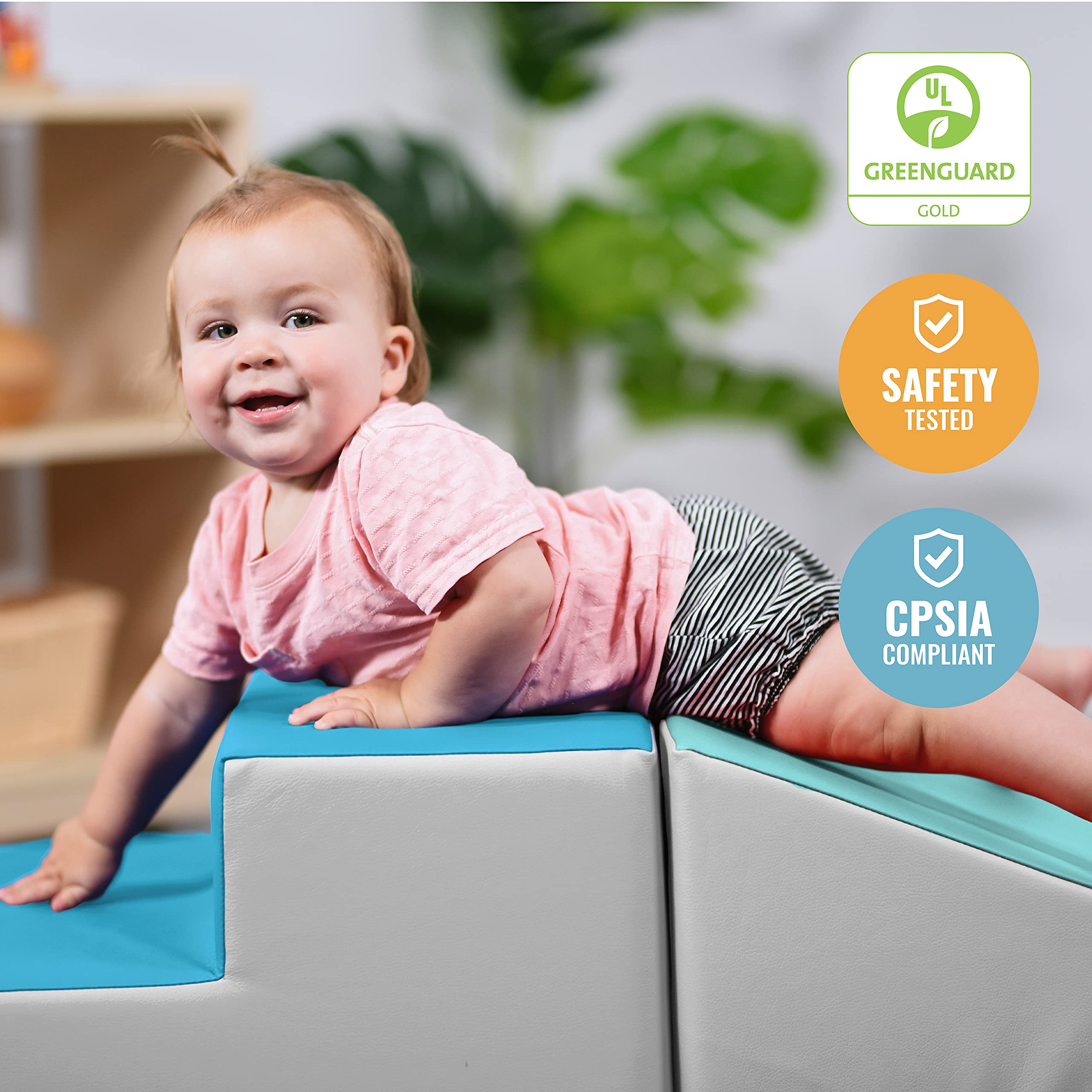 ECR4Kids SoftZone Little Me Play Climb and Slide, Contemporary (2Piece)