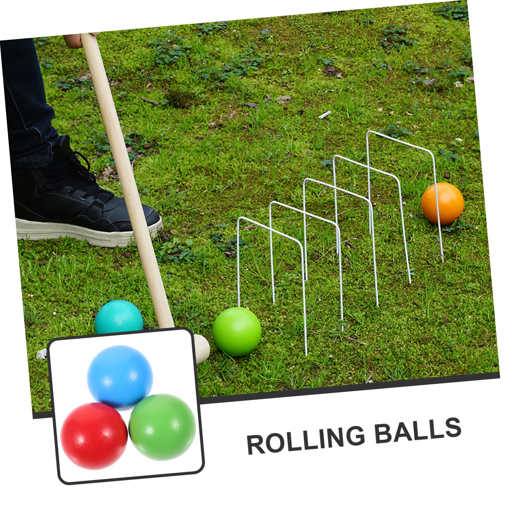 BESPORTBLE 6Pcs Creative Wooden Bocce Balls for Outdoor Sports Balls for Themed Parties Bbqs and Community Gatherings