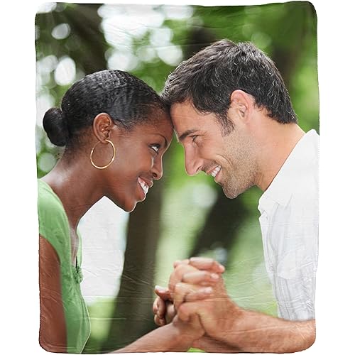 Ships Next Day, Personalized Sherpa Fleece Blanket with Photo -Soft Warm Custom Fleece Throw- Customizable Gift Picture Throw - Made in The USA 50x60