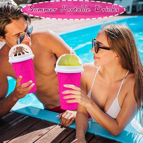 Miniatura 6 de Vaso para hacer granizados de 16.9 fl oz, vasos mágicos de congelación rápida para batido de leche casero, taza para hacer helado de doble capa,