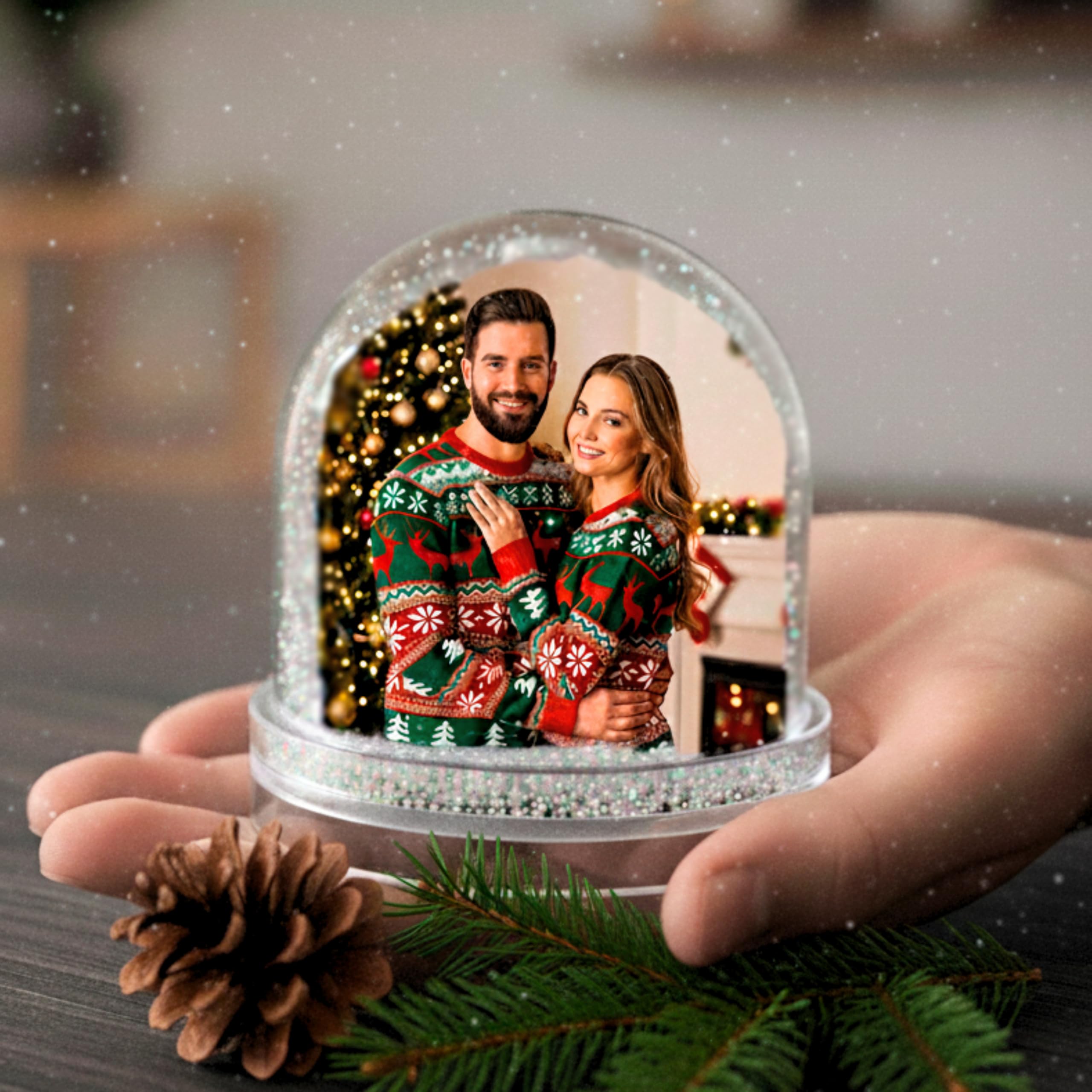Adornos NAVIDEÑOS Personalizados | Bola de Nieve Decorativa | Globo de Nieve Personalizado | Regalo Navideño Original y Artesanal | Decoración Navideña con Diseño Invernal