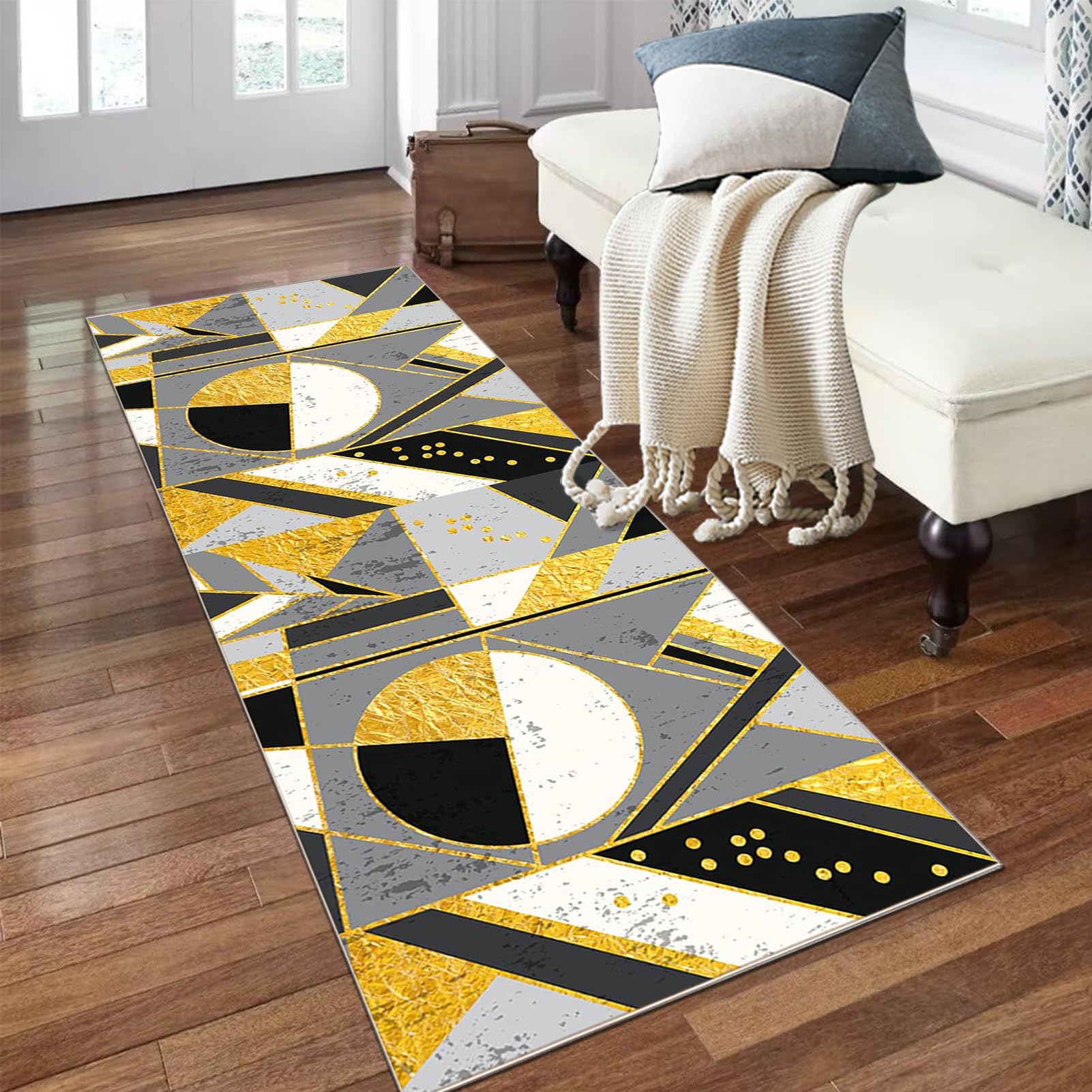 PaGuvFng Alfombra Cocina Lavable Antideslizante 90 x 120 cm Alfombra Corredor Antideslizante Largo Fina Alfombras de Alfombra para Salón Dormitorio Lavable Alfombra Entrada Casa Larga Alfombra
